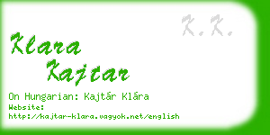 klara kajtar business card