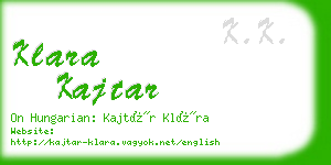 klara kajtar business card